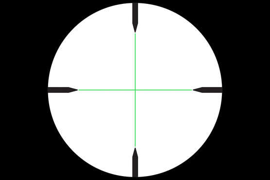 Credo 3-9x40 optic features a standard Duplex reticle that is green illuminated